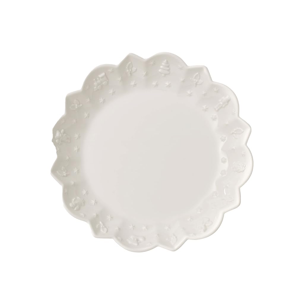 Villeroy & Boch, Toy's Delight Royal Classic Piatto Da Dessert/Colazione Bianco, Lavabile In Lavastoviglie, Adatto Per Microonde, Piatto Natale, Piatto Ceramica Natale, Porcellana Premium