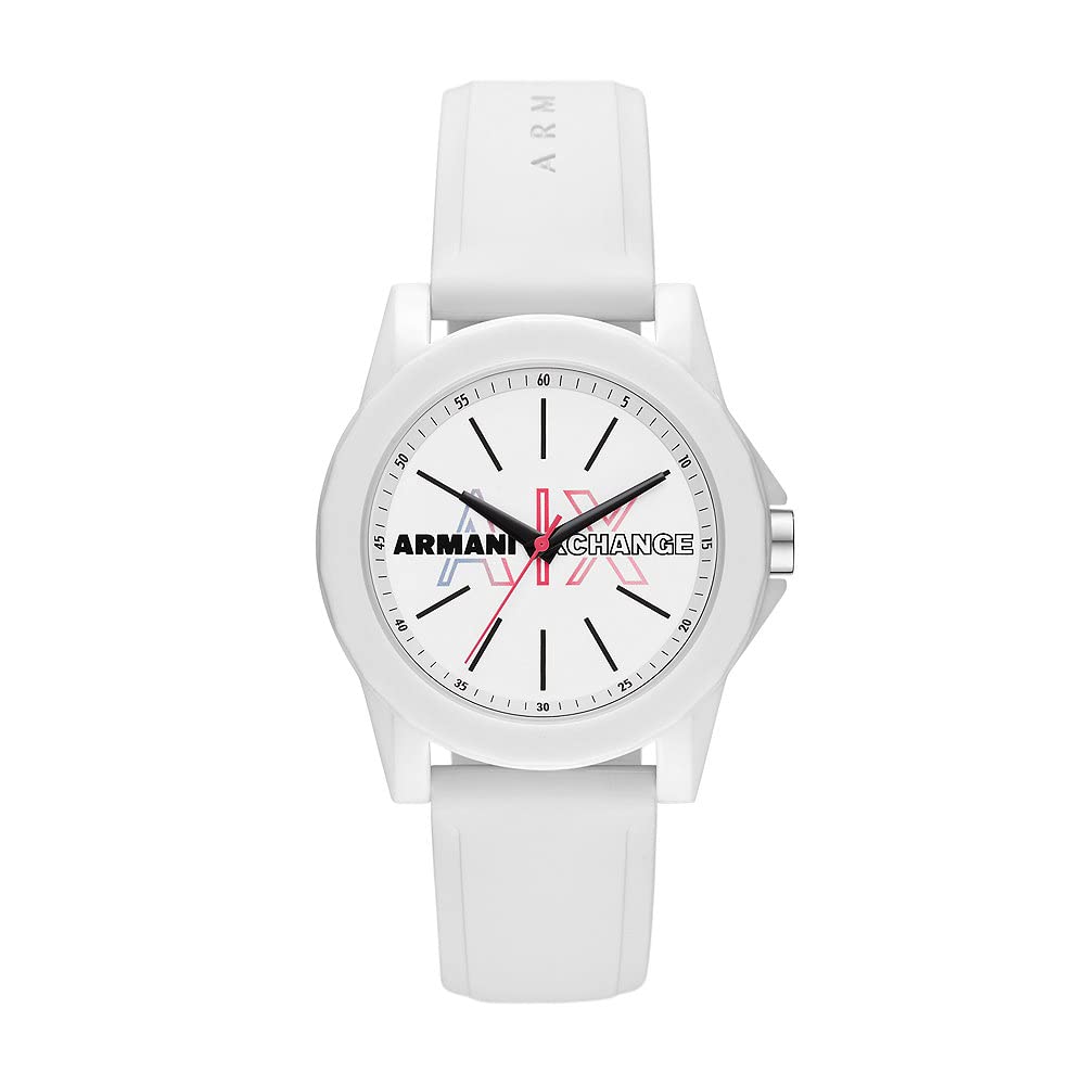 Armani Exchange orologio per donna, movimento al quarzo e cassa orologio per 40 mm con cinturino in acciaio inossiorologio perbile, pelle o silicone, Crema chiaro
