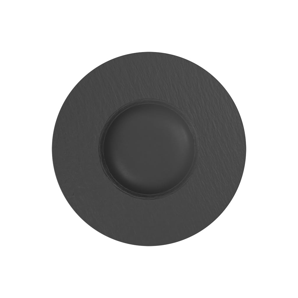 Villeroy & Boch - Manufacture Starter Set 6 Pezzi Nero, Lavabile in Lavastoviglie, Adatto per Microonde, Piatti Ardesia, Scodella, Servizio, Set di Stoviglie, Porcellana Premium