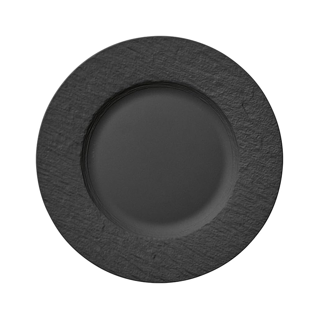 Villeroy & Boch - Manufacture Starter Set 6 Pezzi Nero, Lavabile in Lavastoviglie, Adatto per Microonde, Piatti Ardesia, Scodella, Servizio, Set di Stoviglie, Porcellana Premium