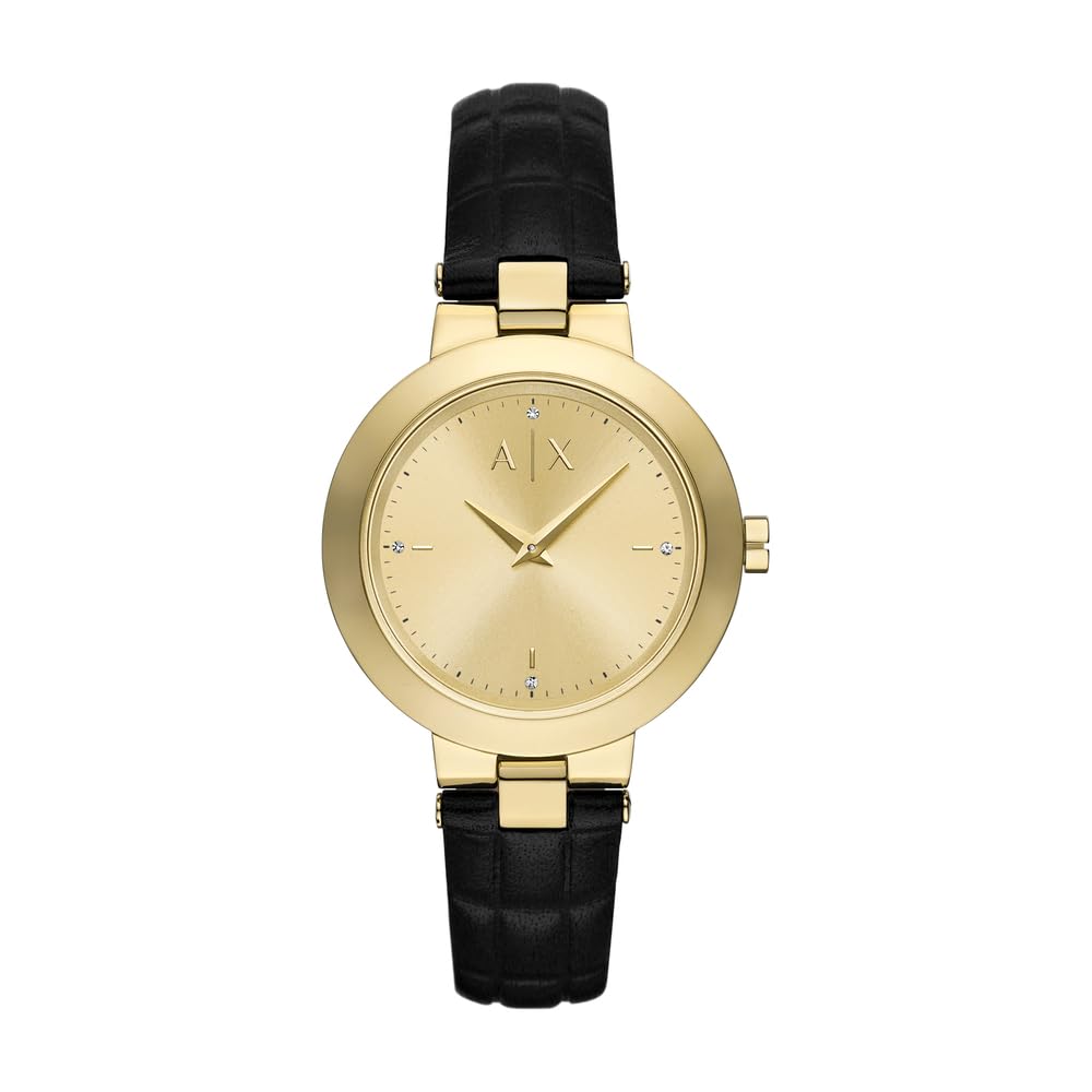 Armani Exchange orologio per donna, movimento al quarzo e cassa orologio per 40 mm con cinturino in acciaio inossiorologio perbile, pelle o silicone, Crema chiaro