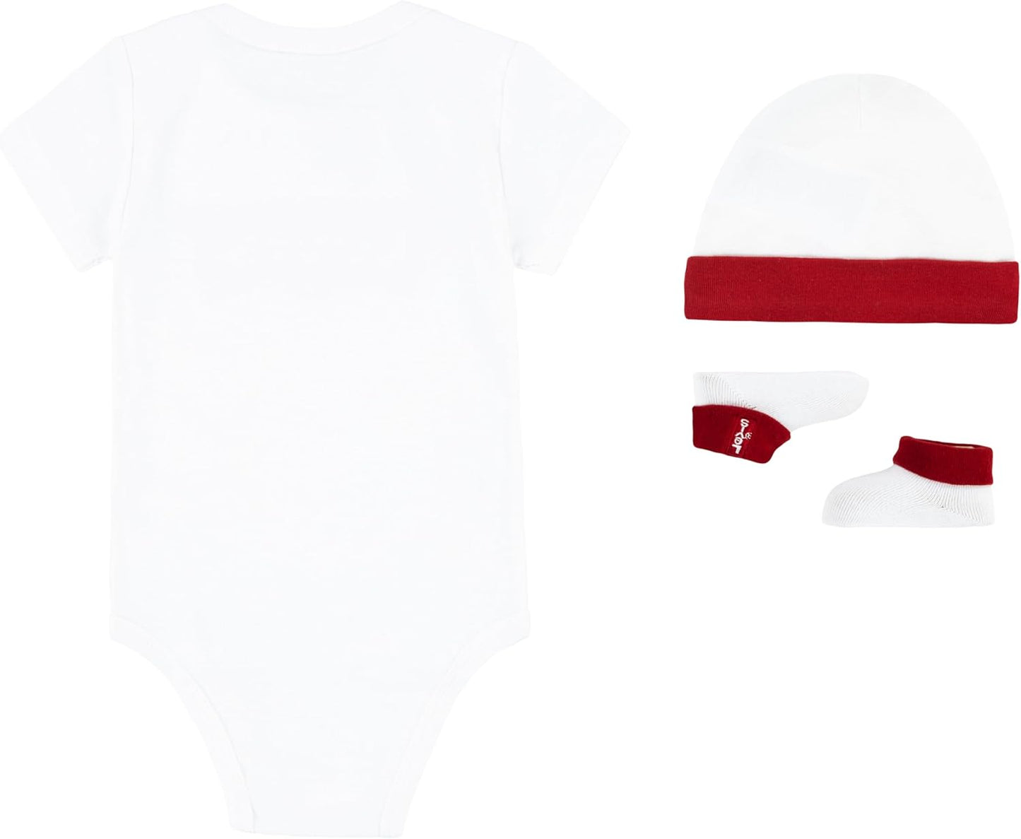 Levi's Classic Batwing Infant Hat Bodysuit Bootie Set 3pc Tutina per Bambino e Neonato Unisex-Bimbi
