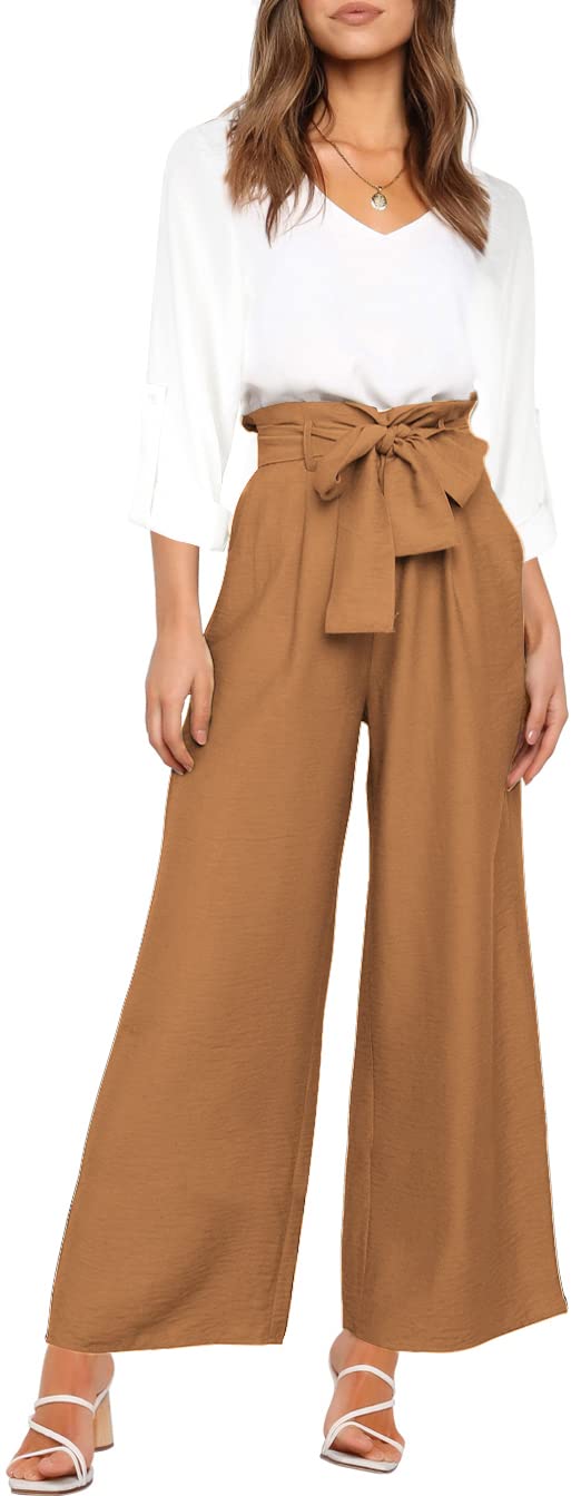 Donne 2 pezzi tuta casual manica lunga canotta pantaloni a vita alta top con scollo a V e pantaloni a larga gamba