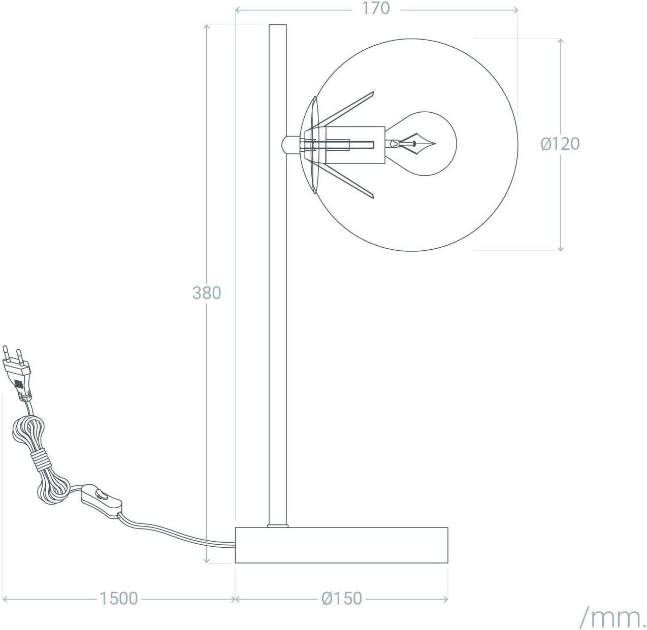 LEDKIA LIGHTING - Lampada da Tavolo Metallo e Vetro Lune | Design Moderno e Versatile | Compatibile con Lampadina G9 (non inclusa) | Adatta per Interni, Bianco