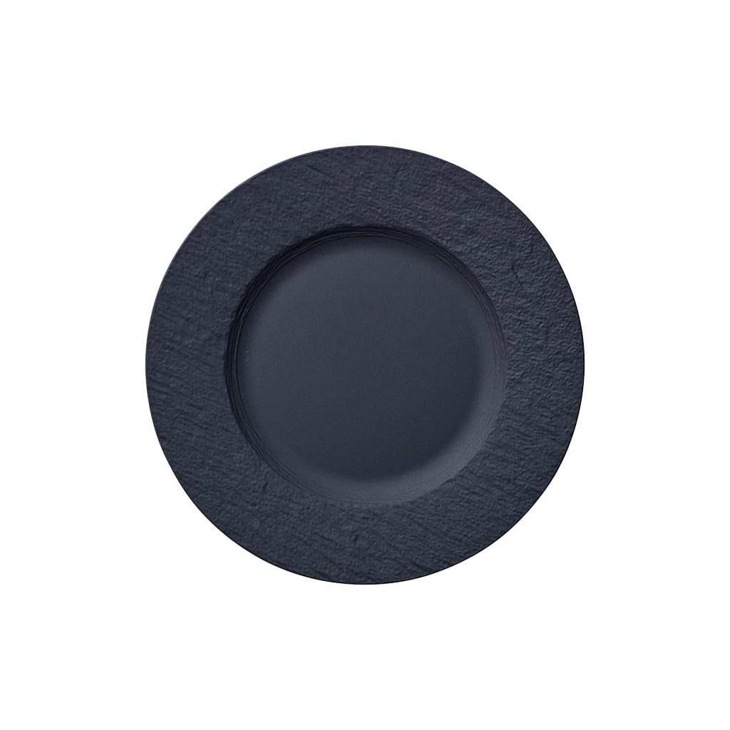 Villeroy & Boch - Manufacture Starter Set 6 Pezzi Nero, Lavabile in Lavastoviglie, Adatto per Microonde, Piatti Ardesia, Scodella, Servizio, Set di Stoviglie, Porcellana Premium