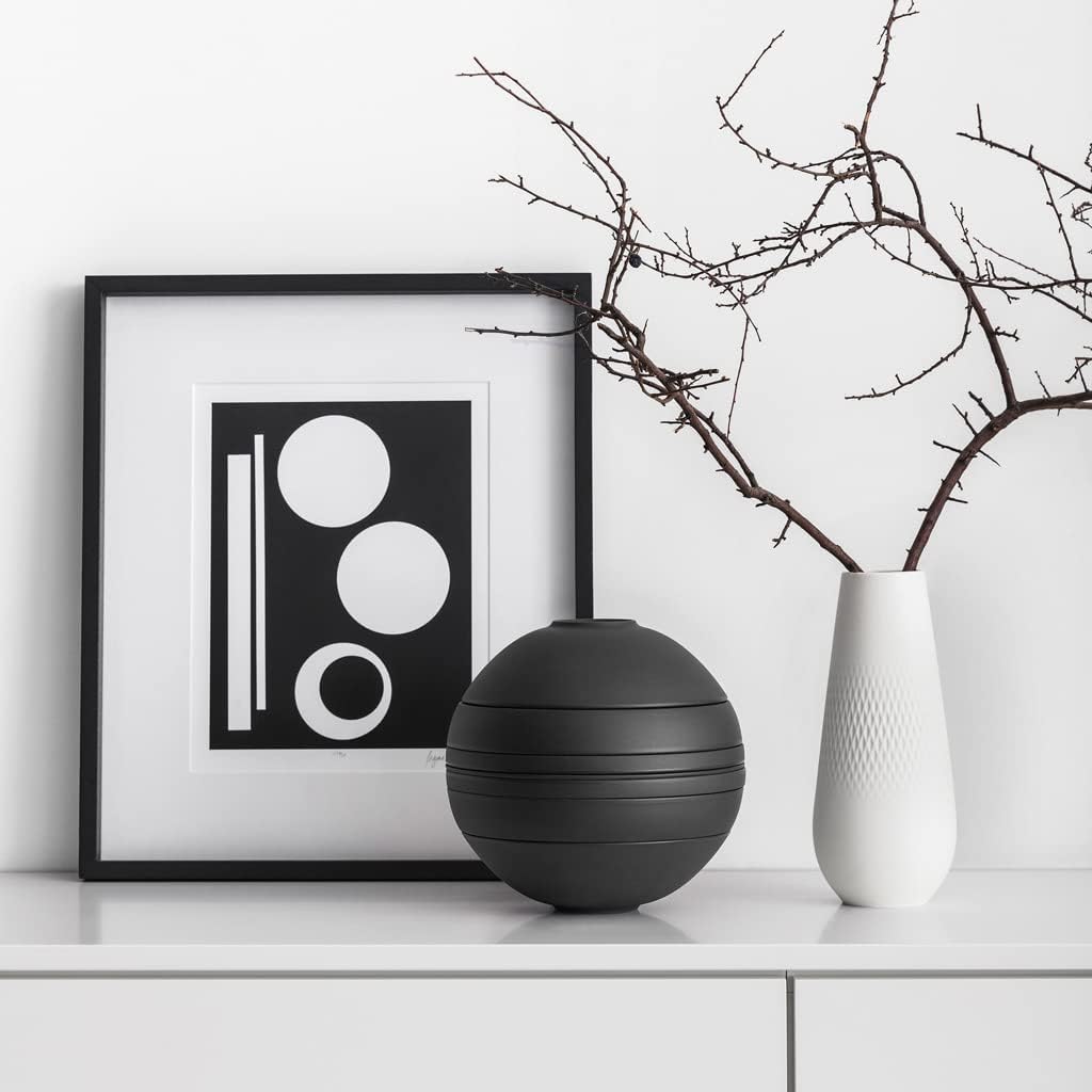 Villeroy & Boch - La Boule Black, set da tavola 7 pezzi per due persone, Porcellana Premium