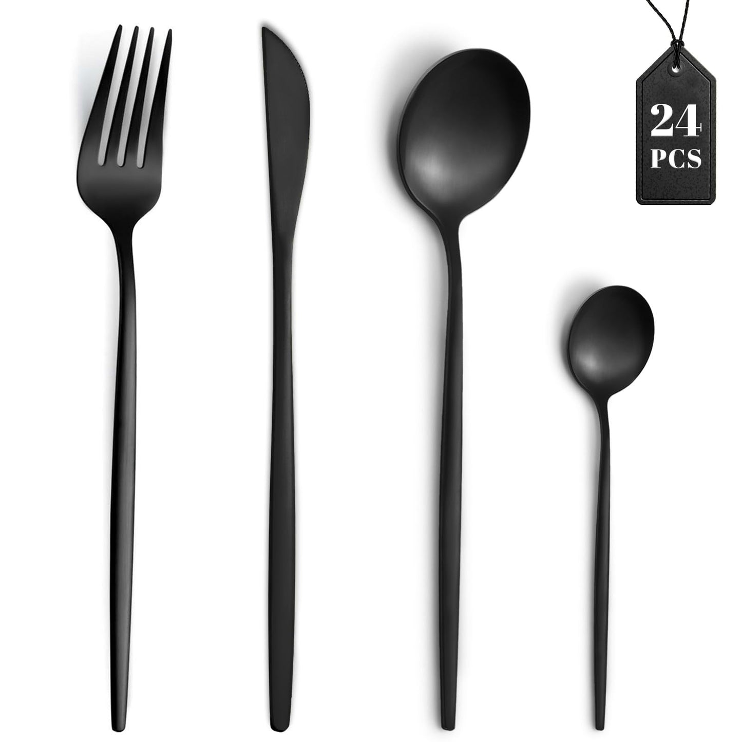 Set Posate, Gymdin Posate Acciaio Inox 12 Persone, Set Posate 72 Pezzi, Set di Posate di Alta Qualità con Coltello da Bistecca, Coltello, Forchetta, Cucchiaio, Elegante Acciaio Inossidabile