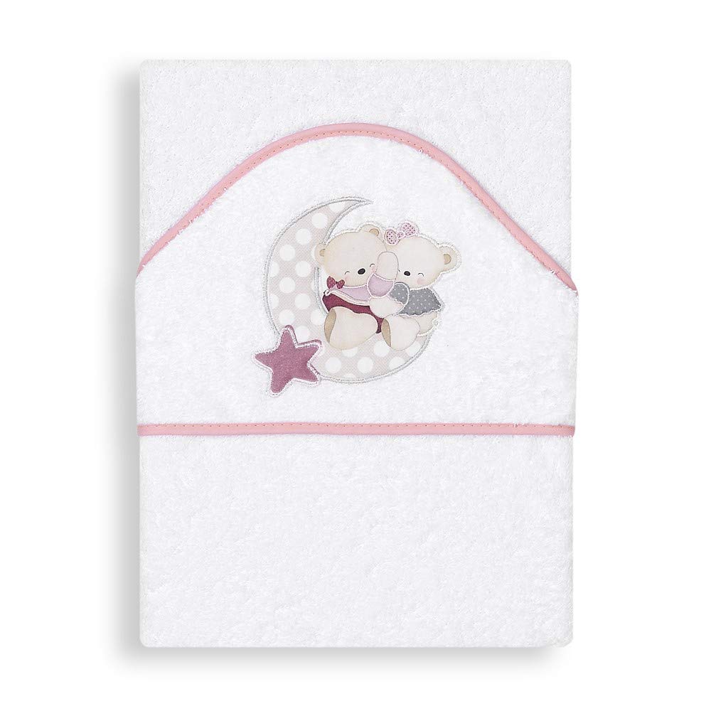Mantello da bagno con cappuccio in spugna 100% cotone, misura 100 cm x 100 cm, asciugamano per bambino con cappuccio per bambini piccoli, morbido e assorbente con un design amorevole, colore: