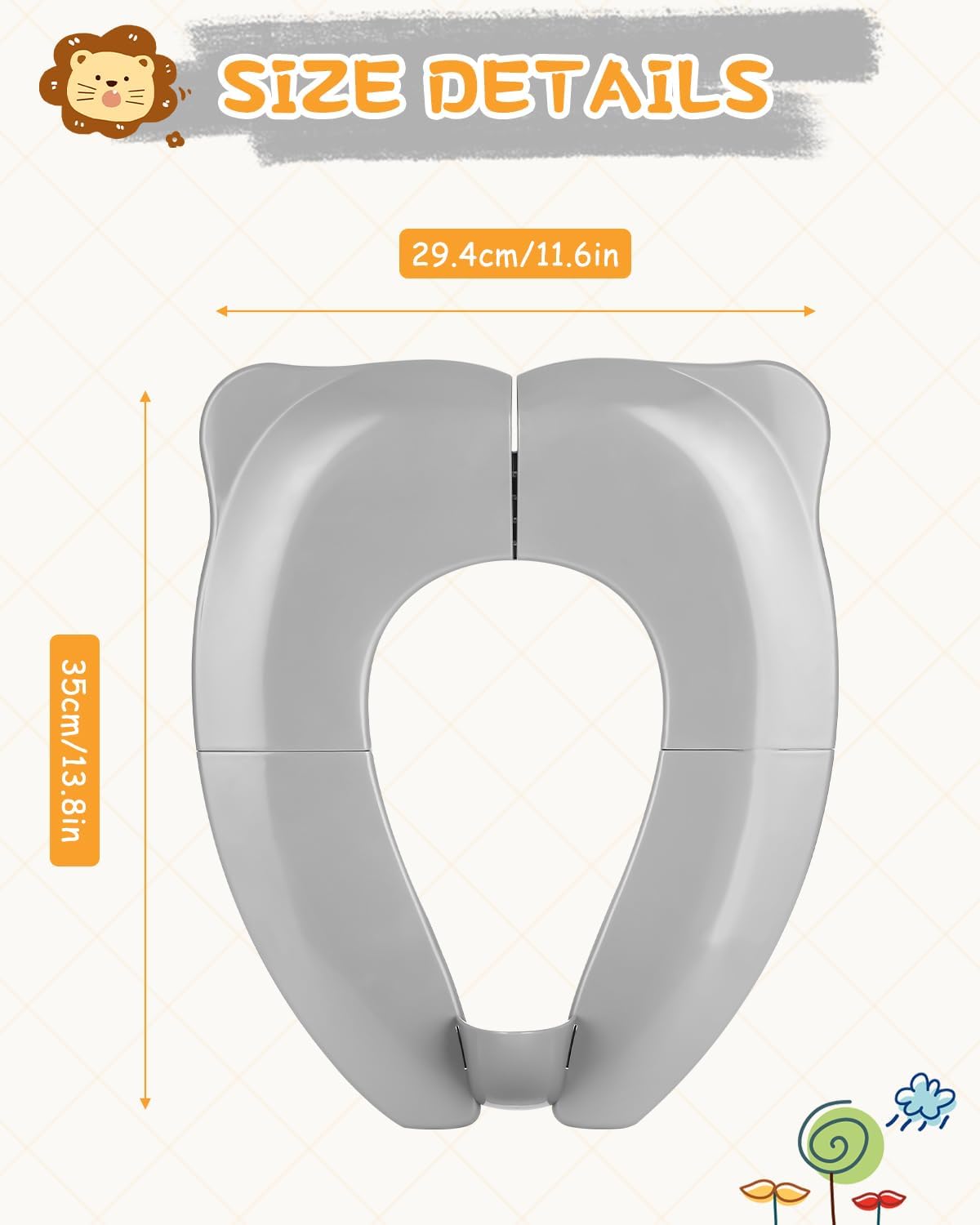 LEAZZLE Riduttore WC Bambini Portatile Pieghevole,Riduttore Water WC da Viaggio per Bambini,Riutilizzabili sedile Potty Training con 1 Borsa per il Trasporto,Riduttore Water Bambini per ragazzi