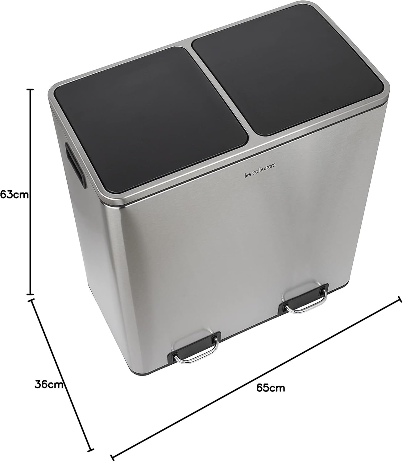 Les Collectors N°904 Pattumiera per raccolta differenziata, Capacità 2x30L,Chiusura silenziosa,Secchi interni rimovibili,Pratico, Resistente,Design elegante
