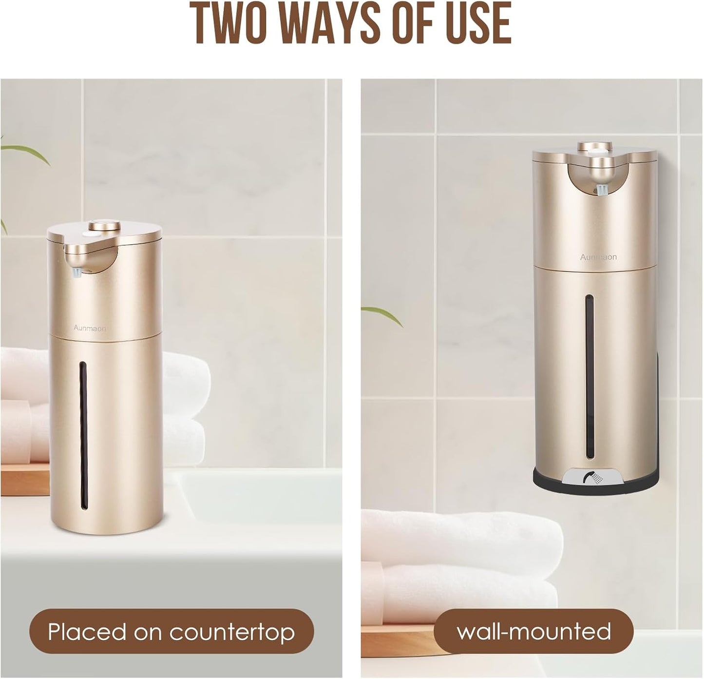 Dispenser automatico di sapone, Simplicity 15, 354,4 g, per cucina e bagno, senza contatto, mani libere, oro