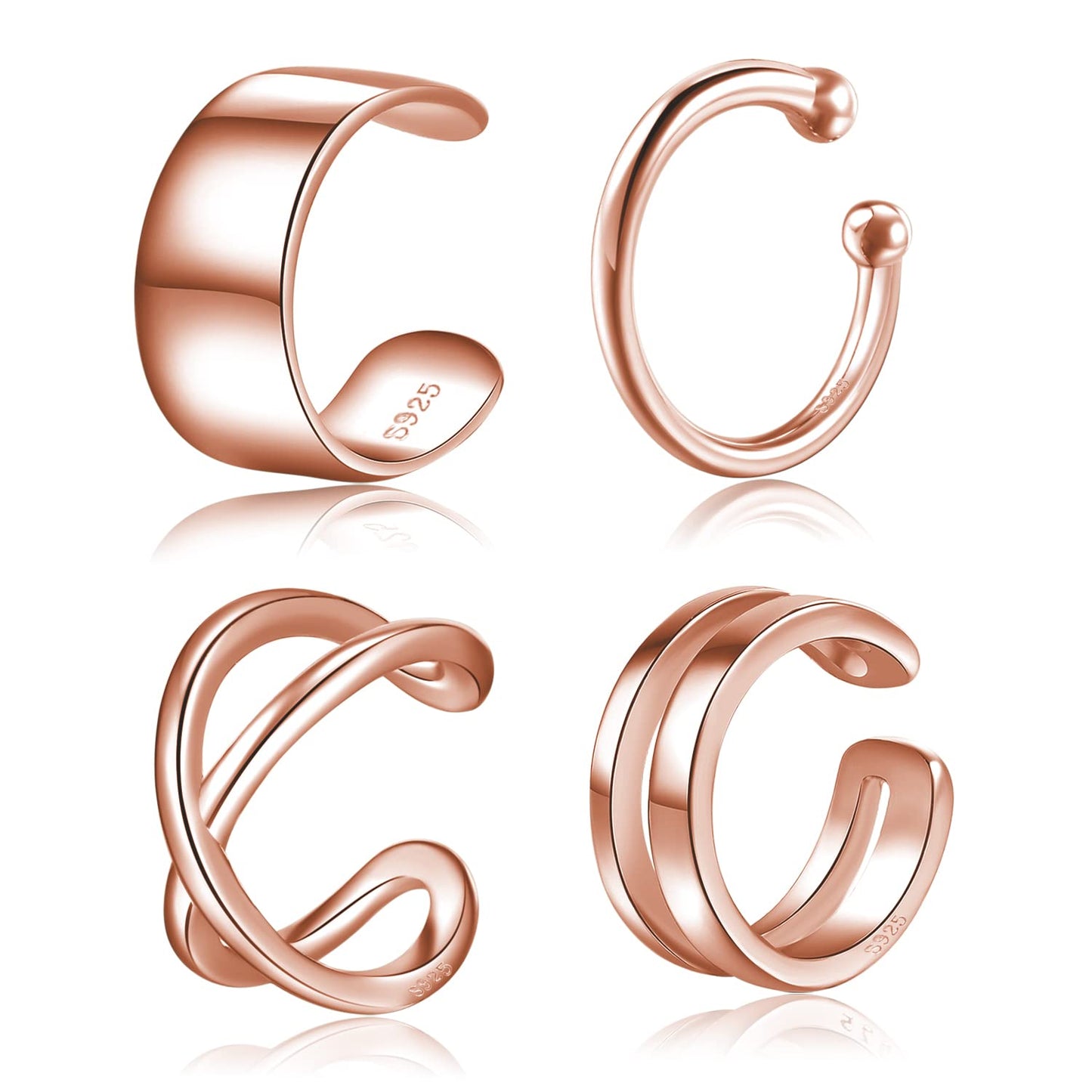 CHIC & ARTSY Orecchini Ear Cuff Orecchini in argento Cuff Wrap Orecchini con cartilagine Piccoli orecchini a clip non forati Gioielli per donne