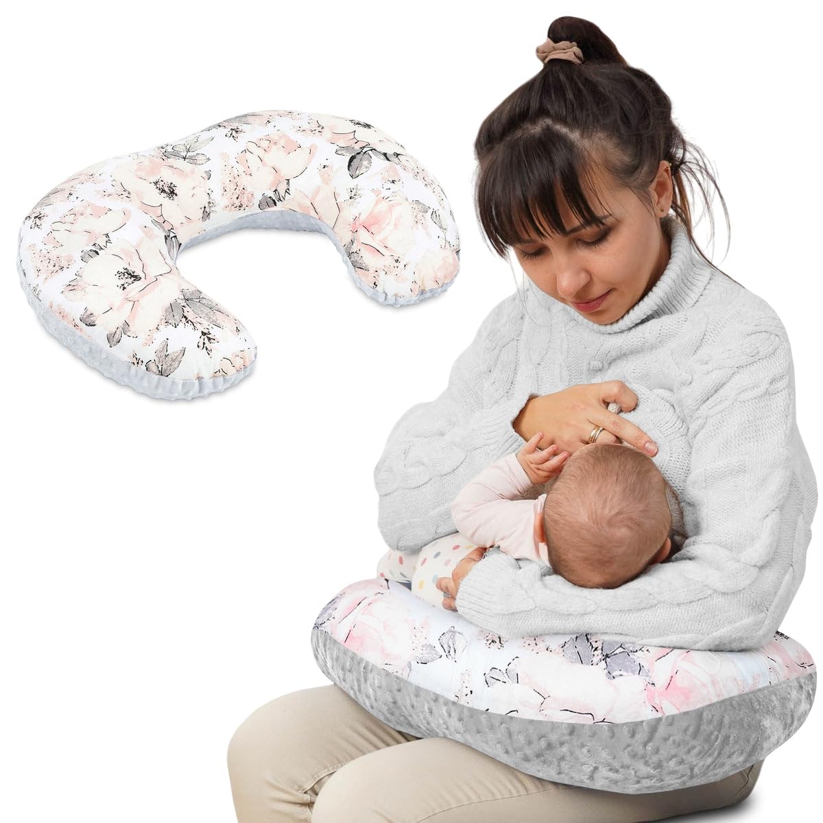 Cuscino allattamento e gravidanza Basic 130 cm - cuscini neonato per allattare e dormire accessori per mamma y bebe lavabile e multifunzione Orsacchiotti