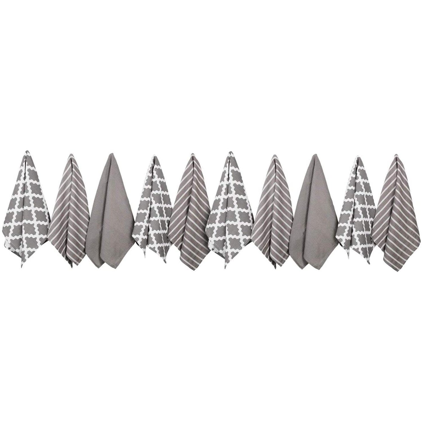 Penguin Home Premium Strofinaccio da cucina in puro cotone 100%, set di 5 asciugamani da cucina, set di asciugamani da cucina morbidi e resistenti, lavabile in lavatrice, 65 x 45 cm, colore - Grigio