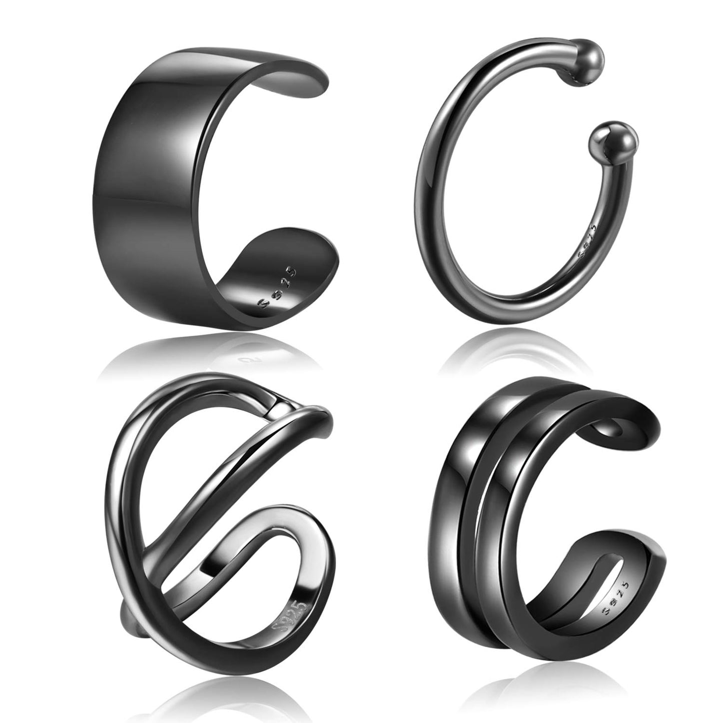 CHIC & ARTSY Orecchini Ear Cuff Orecchini in argento Cuff Wrap Orecchini con cartilagine Piccoli orecchini a clip non forati Gioielli per donne