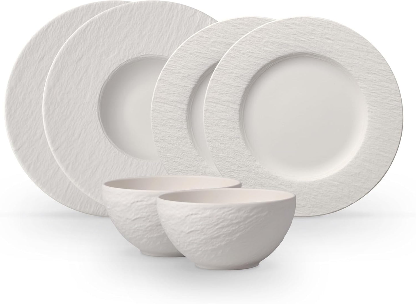 Villeroy & Boch - Manufacture Starter Set 6 Pezzi Nero, Lavabile in Lavastoviglie, Adatto per Microonde, Piatti Ardesia, Scodella, Servizio, Set di Stoviglie, Porcellana Premium