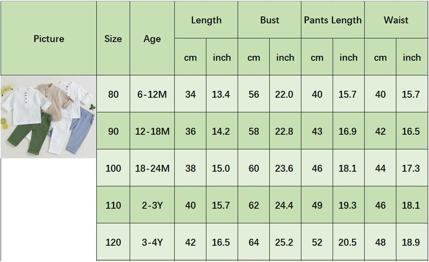 Geagodelia Completo Bambino Casual 2 Pezzi Tuta Neonato Estate Camicia Manica Corta con Bottoni +Pantaloni Lungi Vestiti Bambini Lino di Cotone