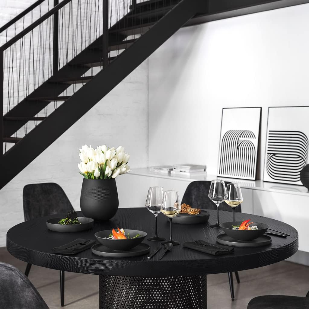 Villeroy & Boch - La Boule Black, set da tavola 7 pezzi per due persone, Porcellana Premium