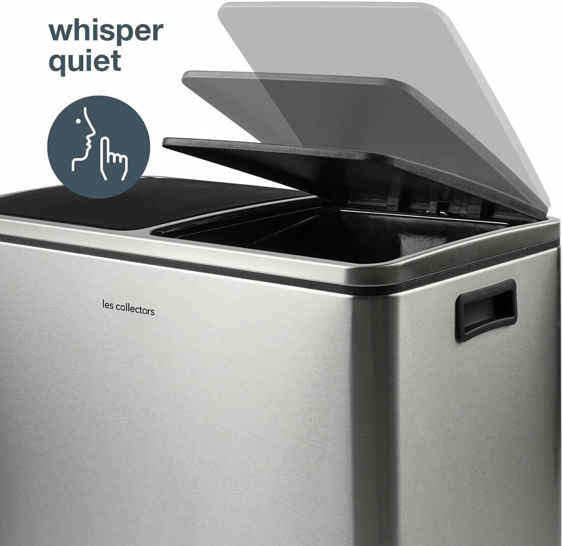 Les Collectors N°904 Pattumiera per raccolta differenziata, Capacità 2x30L,Chiusura silenziosa,Secchi interni rimovibili,Pratico, Resistente,Design elegante