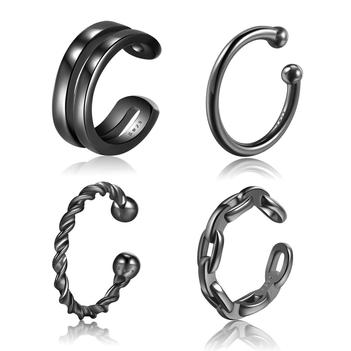 CHIC & ARTSY Orecchini Ear Cuff Orecchini in argento Cuff Wrap Orecchini con cartilagine Piccoli orecchini a clip non forati Gioielli per donne