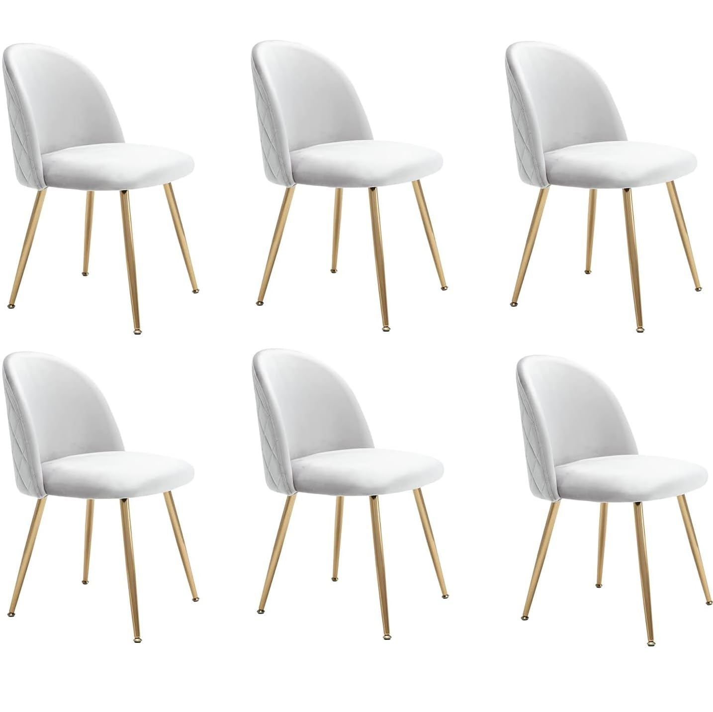 Set 4 pezzi Sedie Velluto Sala da Pranzo Moderne Sedie Cucina Beige Sedie Imbottite con Alto Schienale per Camera da Letto Soggiorno Gambe in d'Oro Metallo Regolabili