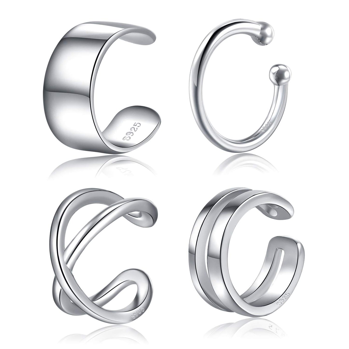 CHIC & ARTSY Orecchini Ear Cuff Orecchini in argento Cuff Wrap Orecchini con cartilagine Piccoli orecchini a clip non forati Gioielli per donne