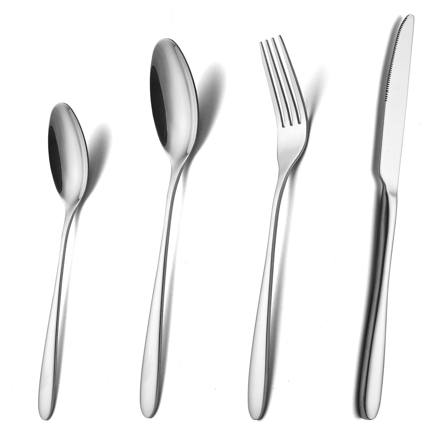 Set Posate Nero 6 Persone in Acciaio Inox con Coltello Forchetta e Cucchiaio 24 Pezzi Elegante e Resistente per Casa e Ristorante