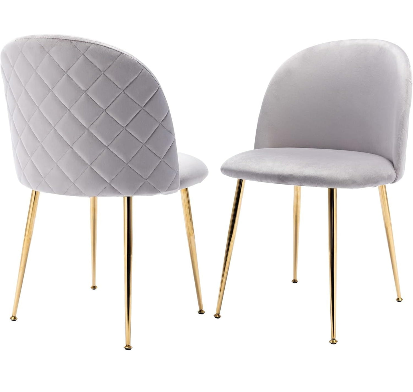 Set 4 pezzi Sedie Velluto Sala da Pranzo Moderne Sedie Cucina Beige Sedie Imbottite con Alto Schienale per Camera da Letto Soggiorno Gambe in d'Oro Metallo Regolabili