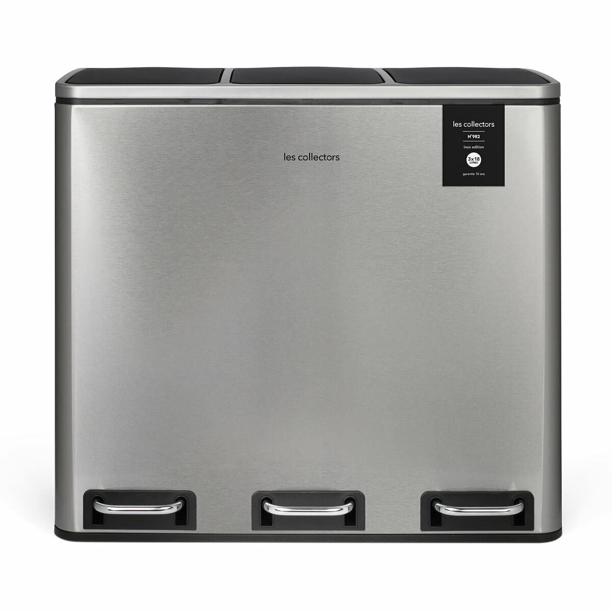 Les Collectors N°904 Pattumiera per raccolta differenziata, Capacità 2x30L,Chiusura silenziosa,Secchi interni rimovibili,Pratico, Resistente,Design elegante