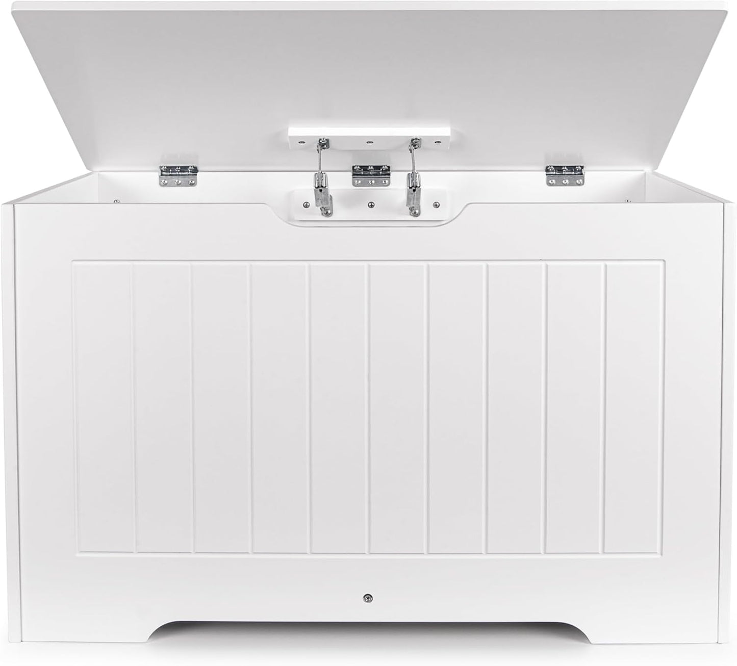 leomark Contenitore porta giochi per bambini - DECORIA, Mobili per camera dei bambini oppure scuola materna, Cassapanca Bianco, Dimensioni: 76 x 40 x 48 cm (altezza).