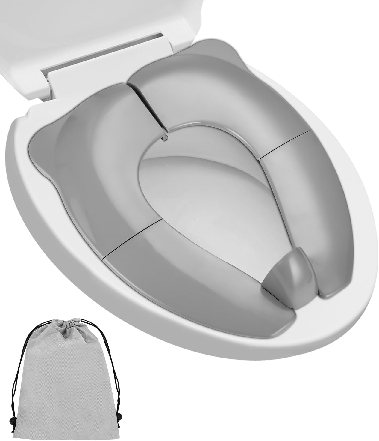 LEAZZLE Riduttore WC Bambini Portatile Pieghevole,Riduttore Water WC da Viaggio per Bambini,Riutilizzabili sedile Potty Training con 1 Borsa per il Trasporto,Riduttore Water Bambini per ragazzi