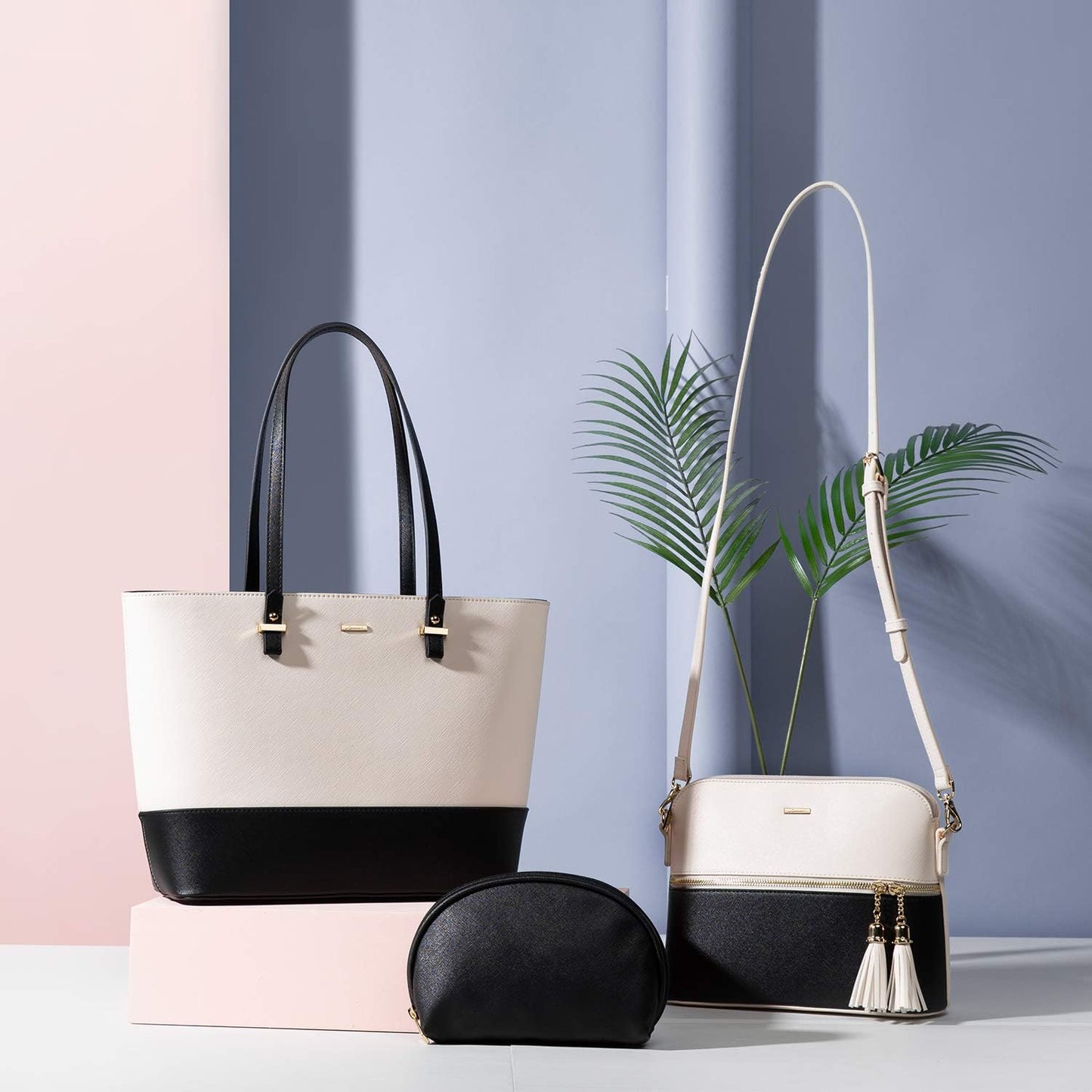 LOVEVOOK Borsa Donna Set Tracolla Spalla Borse a Mano Grande Progettista Medio Grande 3 Pezzi Tote Crossbody Clutch