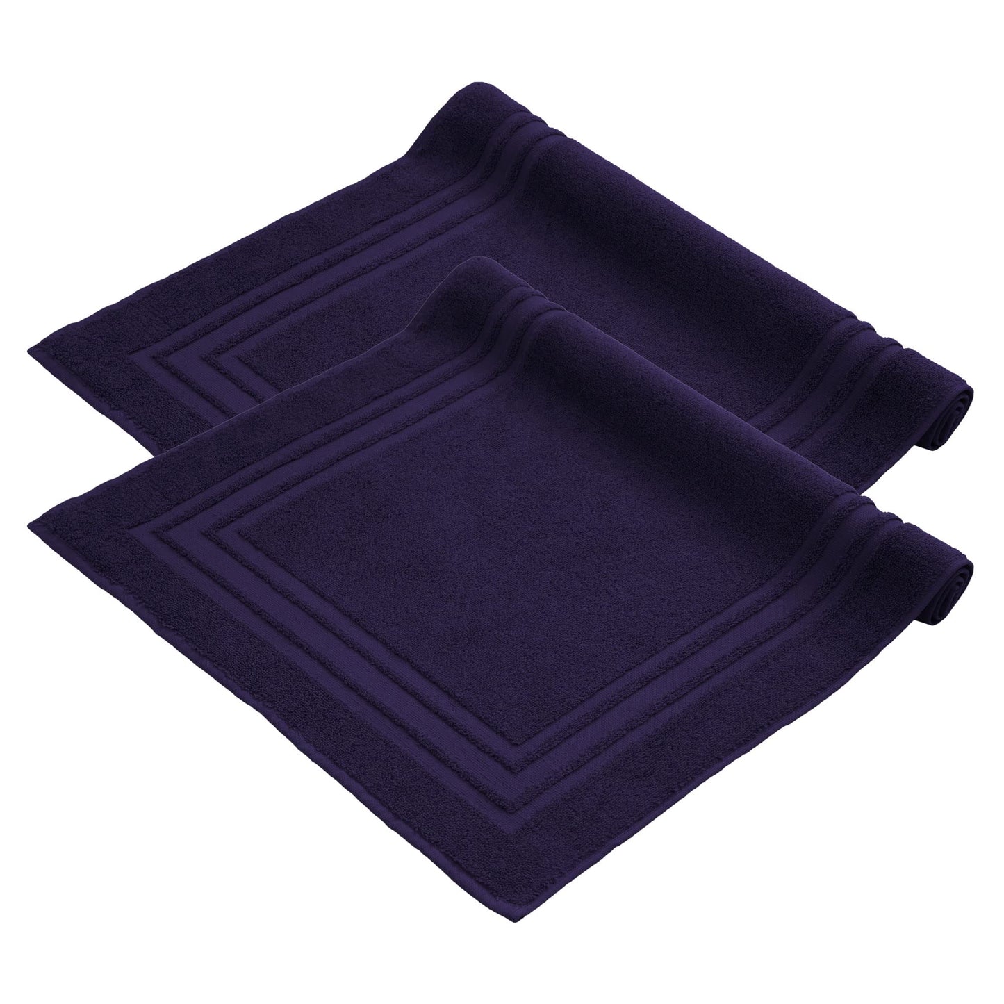 Komfortec Set di 2 tappetini da bagno, in spugna, lavabile, 600 g/m² e 100% cotone, assorbenti e ad asciugatura rapida, 50 x 70 cm, colore: grigio/bianco