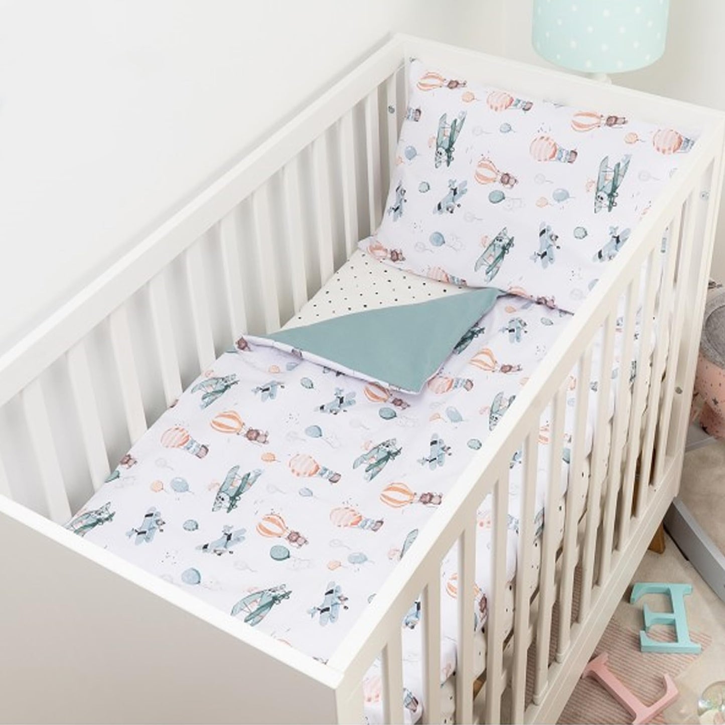 Baby Safe Copripiumino Lettino Neonato 120 x 90 cm copripiumino culla 100% cotone biologico Certificato OEKO-TEX lenzuola letto singolo bambino set biancheria da letto Cactus