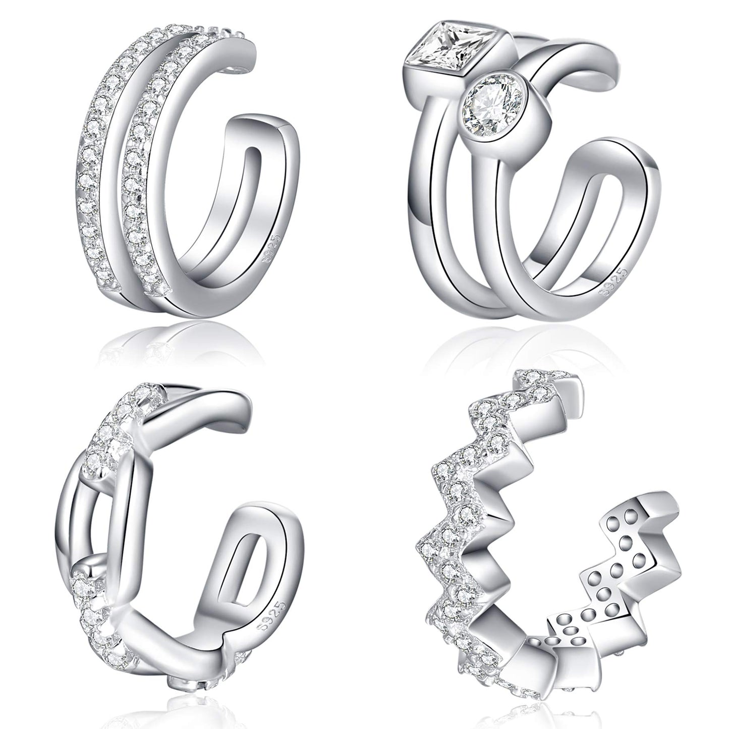 CHIC & ARTSY Orecchini Ear Cuff Orecchini in argento Cuff Wrap Orecchini con cartilagine Piccoli orecchini a clip non forati Gioielli per donne
