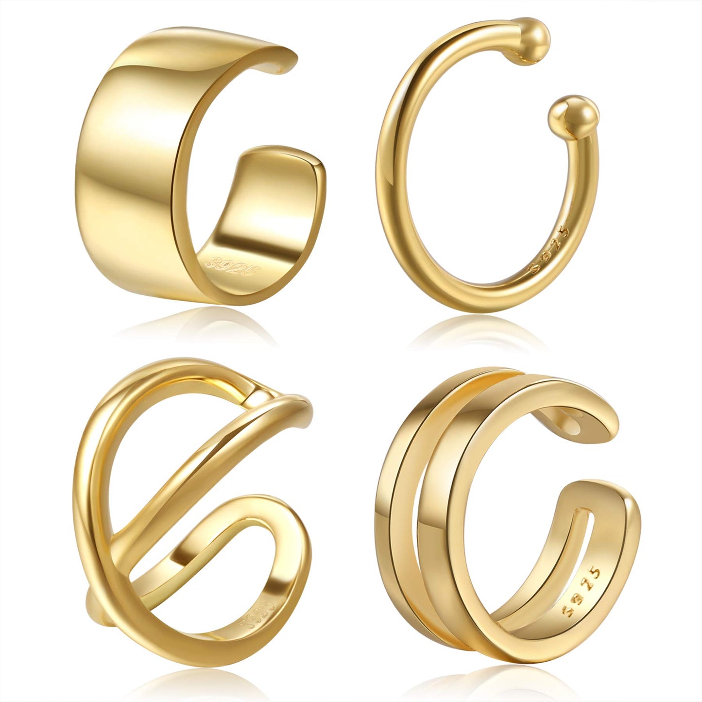 CHIC & ARTSY Orecchini Ear Cuff Orecchini in argento Cuff Wrap Orecchini con cartilagine Piccoli orecchini a clip non forati Gioielli per donne