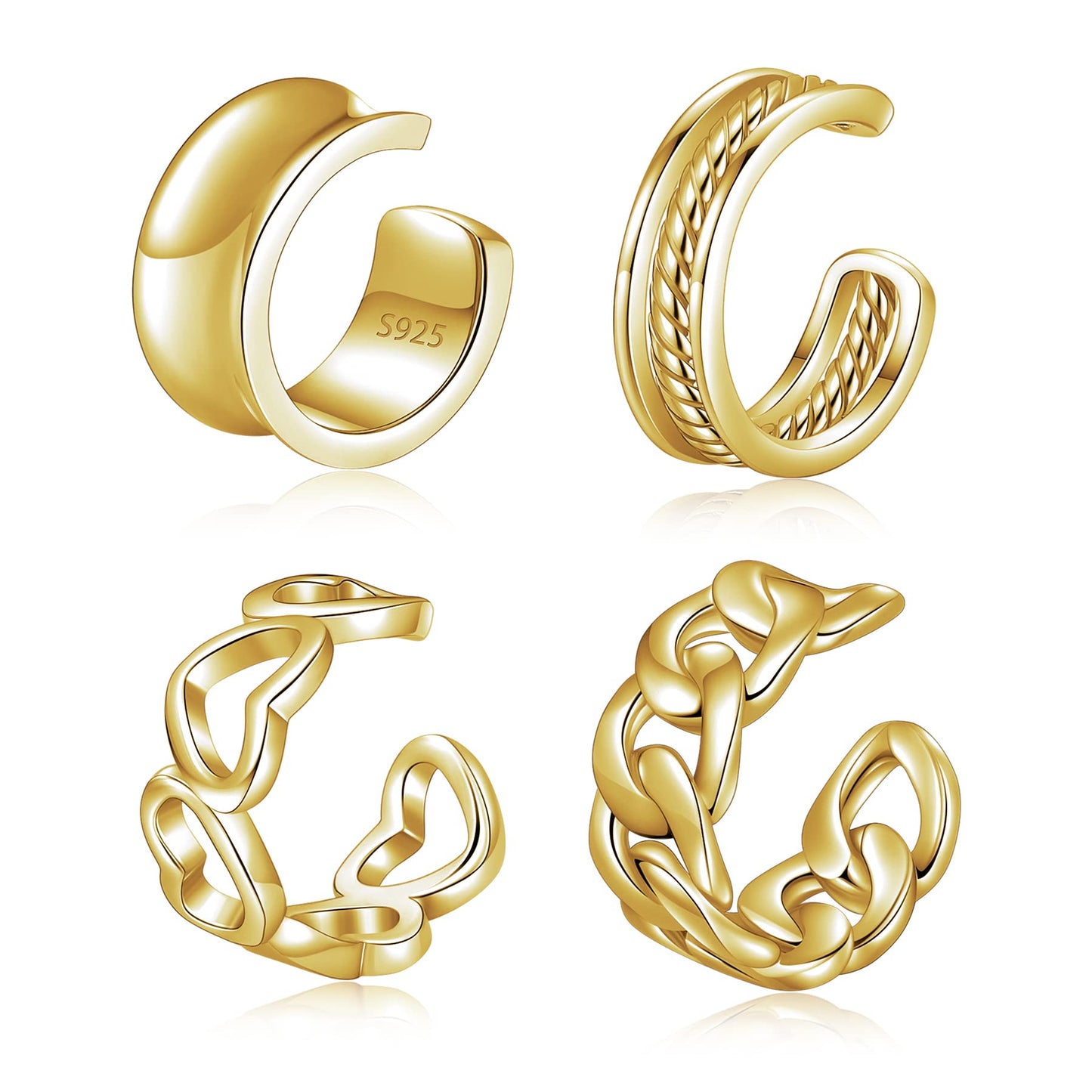 CHIC & ARTSY Orecchini Ear Cuff Orecchini in argento Cuff Wrap Orecchini con cartilagine Piccoli orecchini a clip non forati Gioielli per donne