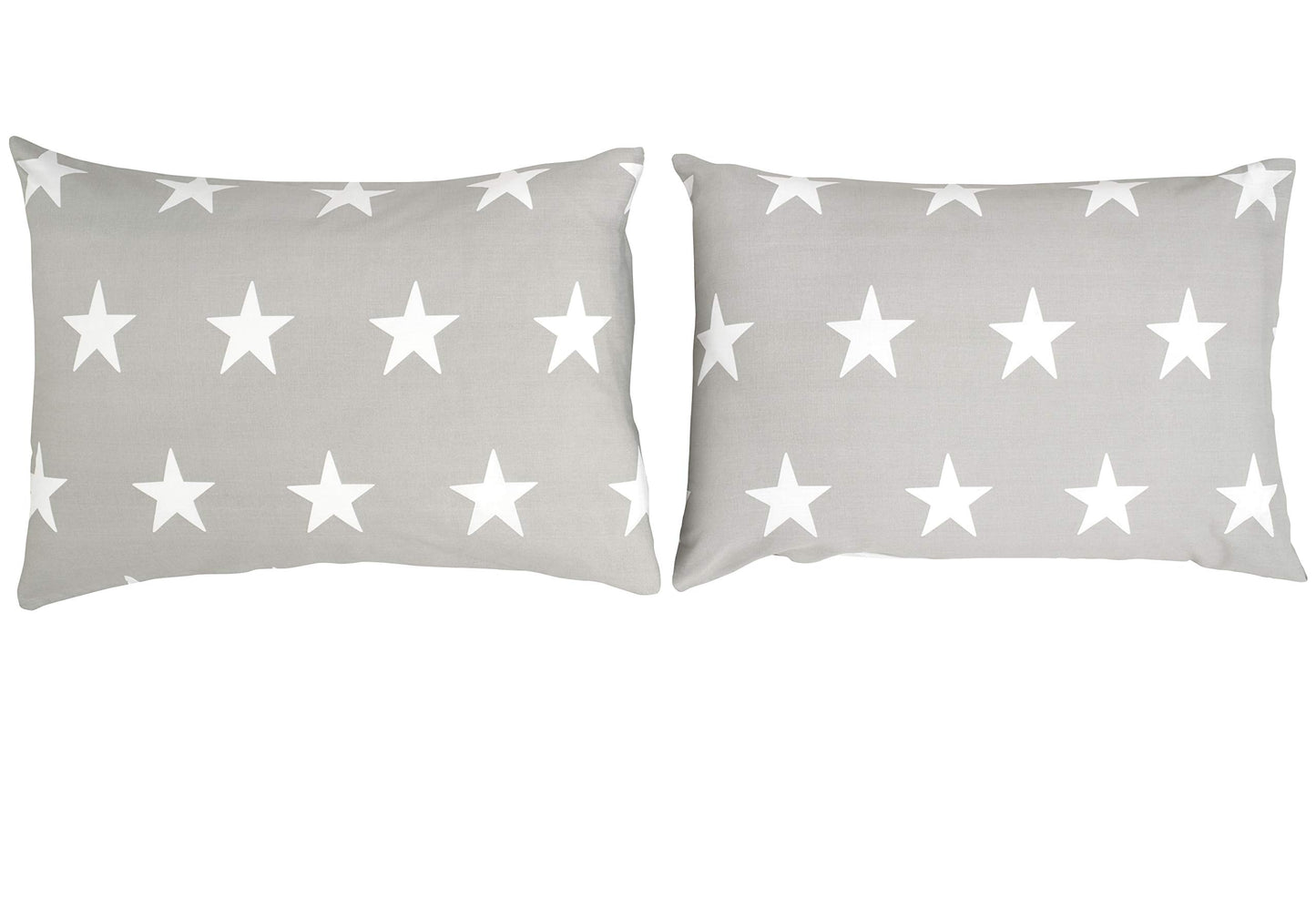 Bloomsbury Mill - Set Copripiumino Singolo Bambino e Bambina - Grigio & Bianco Stelle - Lenzuola Letto Singolo Reversibile - Set di Biancheria da Letto per Bambini - 135x200cm e Federe