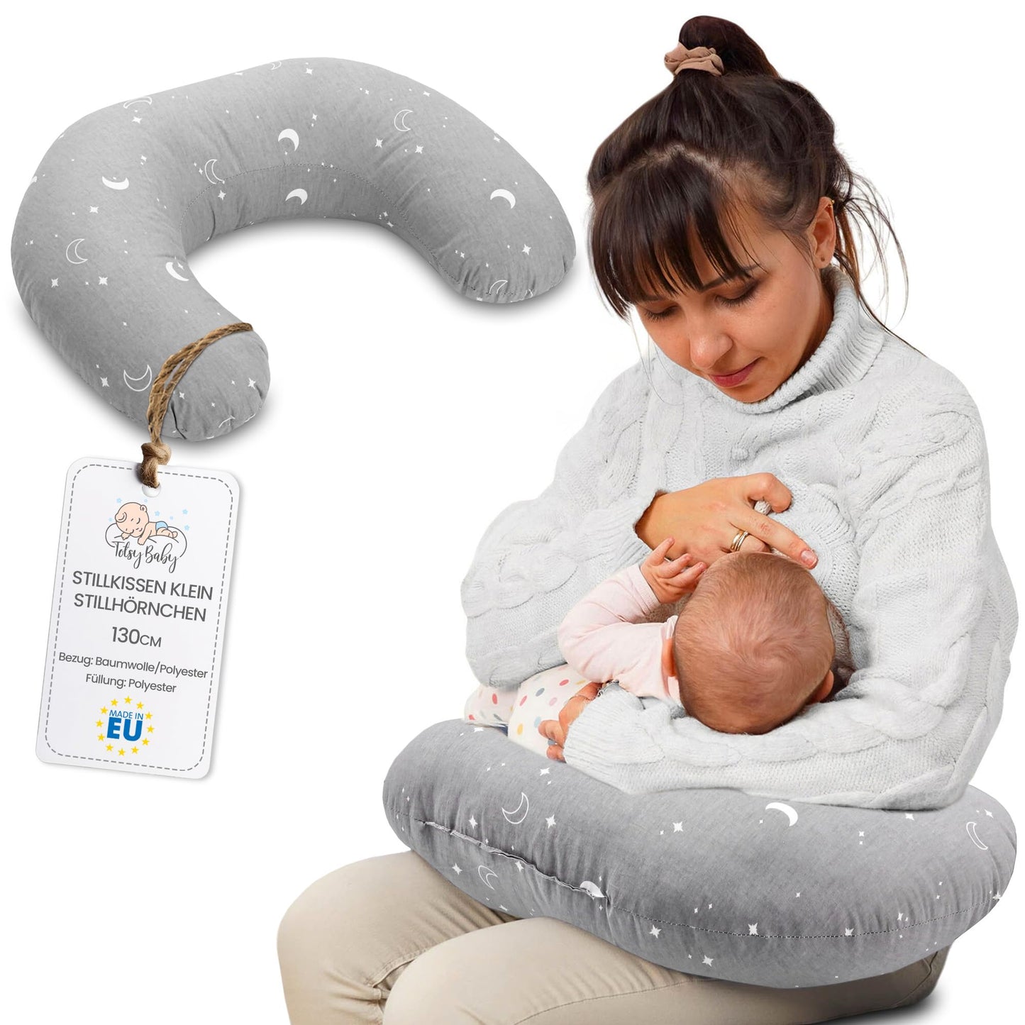 Cuscino allattamento e gravidanza Basic 130 cm - cuscini neonato per allattare e dormire accessori per mamma y bebe lavabile e multifunzione Orsacchiotti