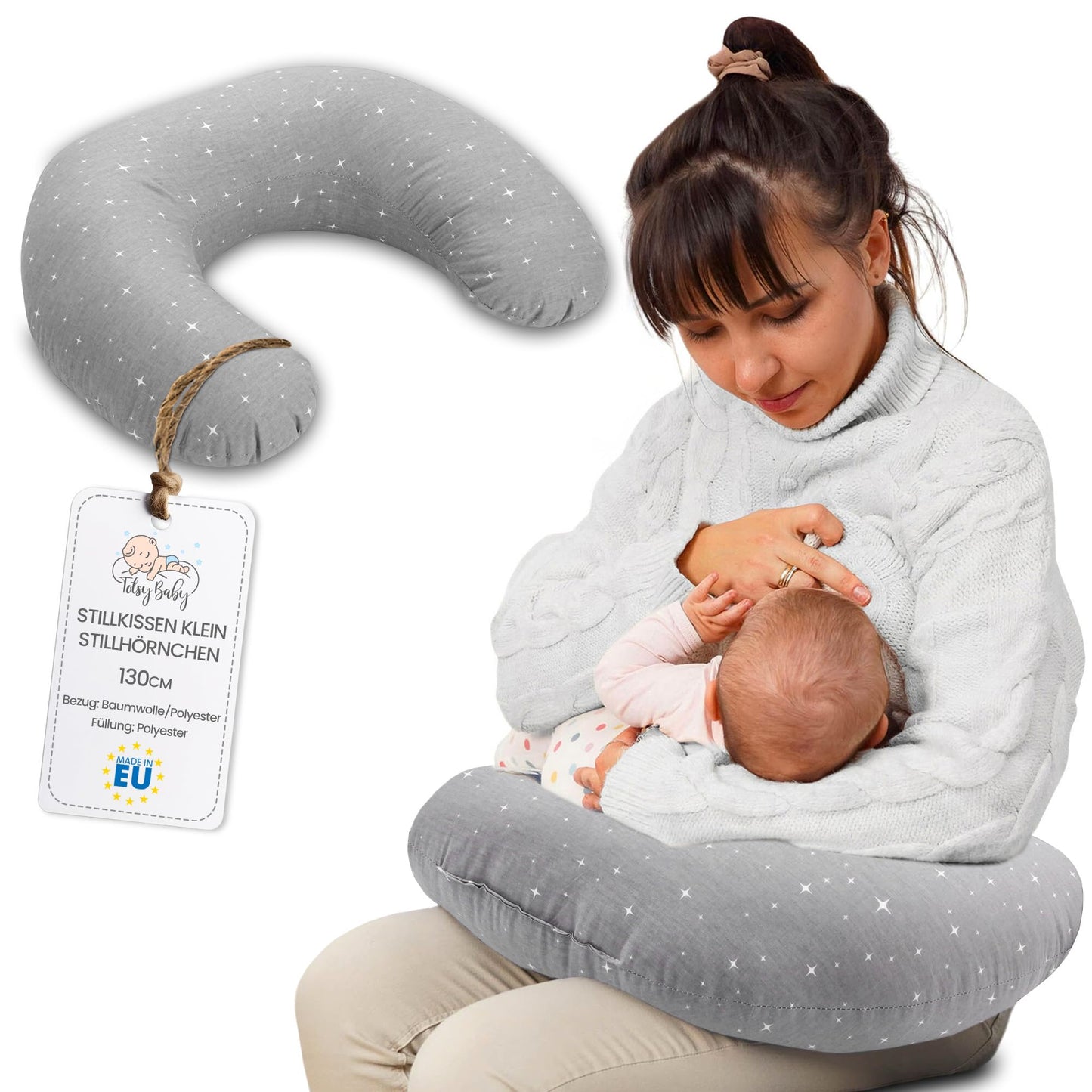 Cuscino allattamento e gravidanza Basic 130 cm - cuscini neonato per allattare e dormire accessori per mamma y bebe lavabile e multifunzione Orsacchiotti