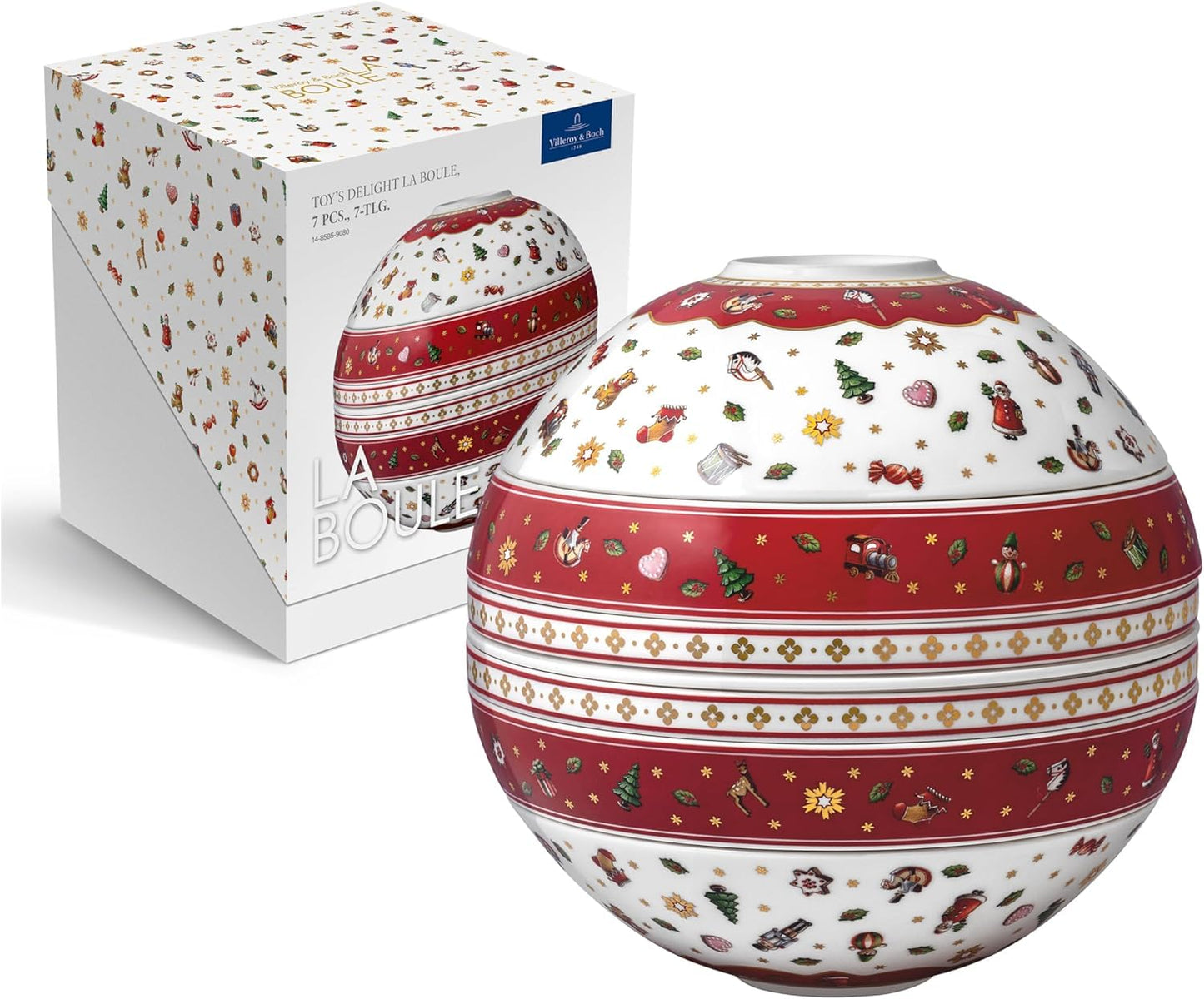 Villeroy & Boch - La Boule Black, set da tavola 7 pezzi per due persone, Porcellana Premium