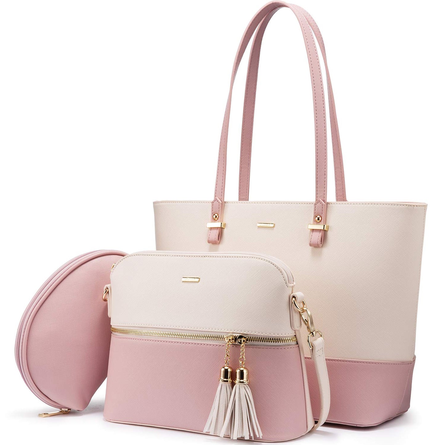 LOVEVOOK Borsa Donna Set Tracolla Spalla Borse a Mano Grande Progettista Medio Grande 3 Pezzi Tote Crossbody Clutch