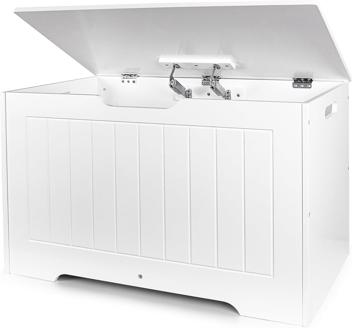 leomark Contenitore porta giochi per bambini - DECORIA, Mobili per camera dei bambini oppure scuola materna, Cassapanca Bianco, Dimensioni: 76 x 40 x 48 cm (altezza).