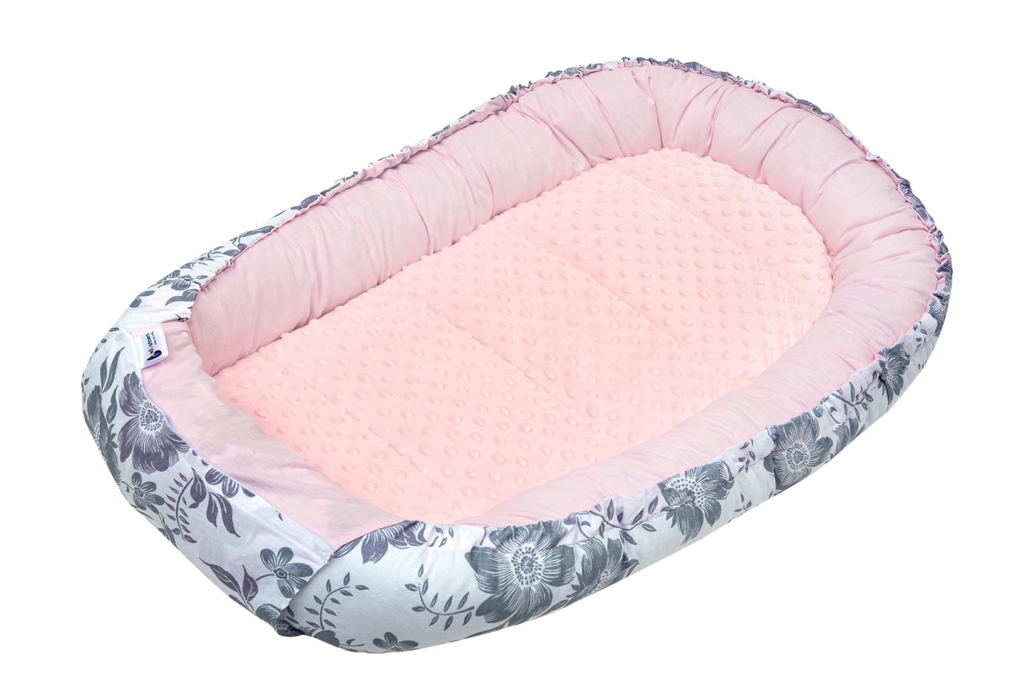 Medi Partners 5-Parti Nido per Bebè 100x60x15 Inserto Rimovibile Letto Cuscino Coperta bambini neonati 100% Cotone (Safari con Minky beige)