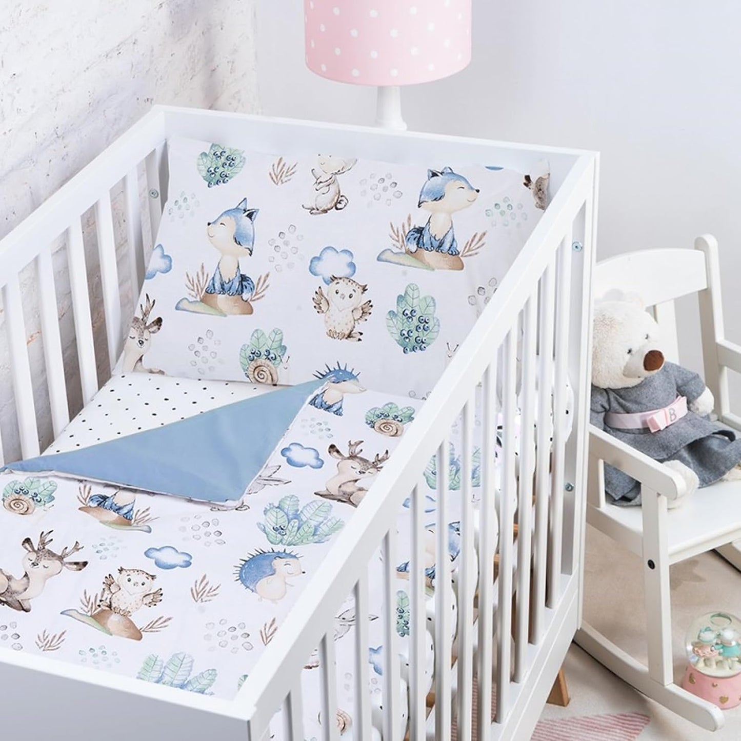 Baby Safe Copripiumino Lettino Neonato 120 x 90 cm copripiumino culla 100% cotone biologico Certificato OEKO-TEX lenzuola letto singolo bambino set biancheria da letto Cactus