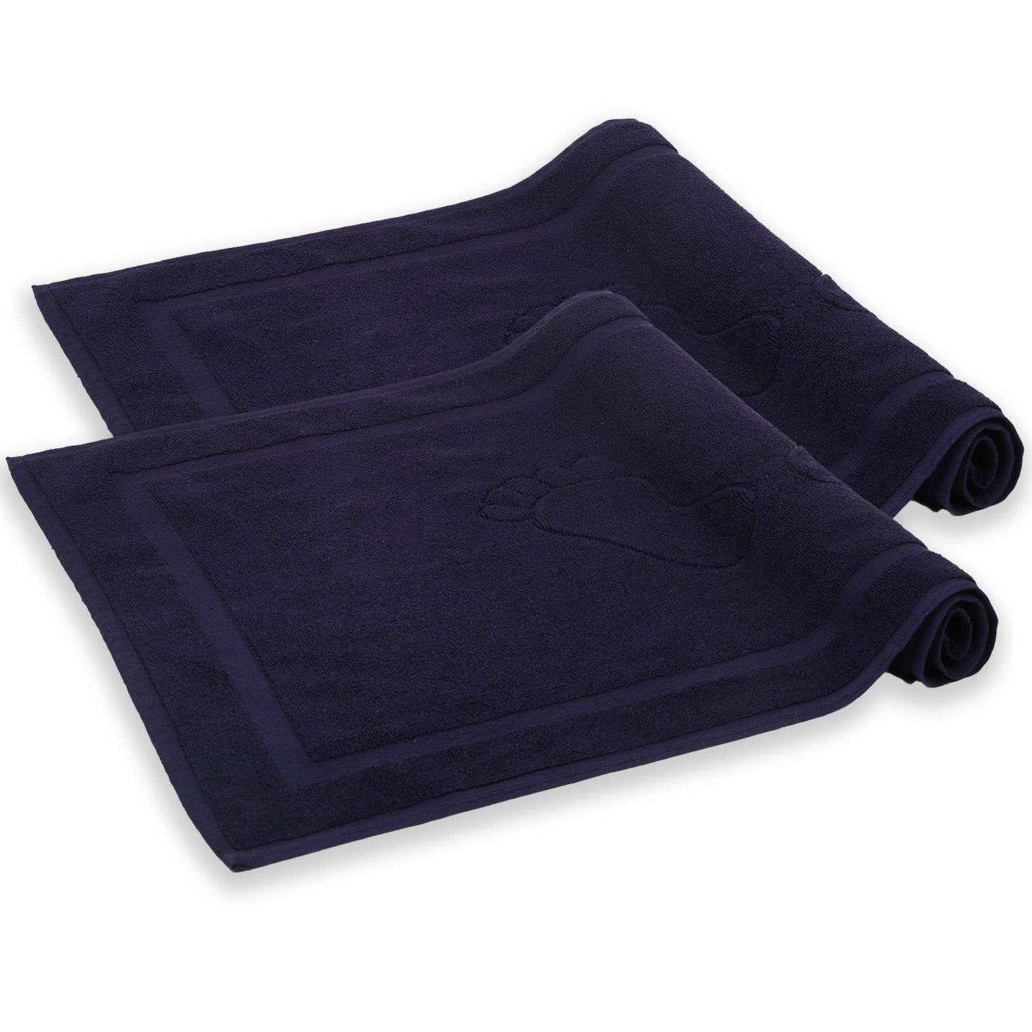 Komfortec Set di 2 tappetini da bagno, in spugna, lavabile, 600 g/m² e 100% cotone, assorbenti e ad asciugatura rapida, 50 x 70 cm, colore: grigio/bianco