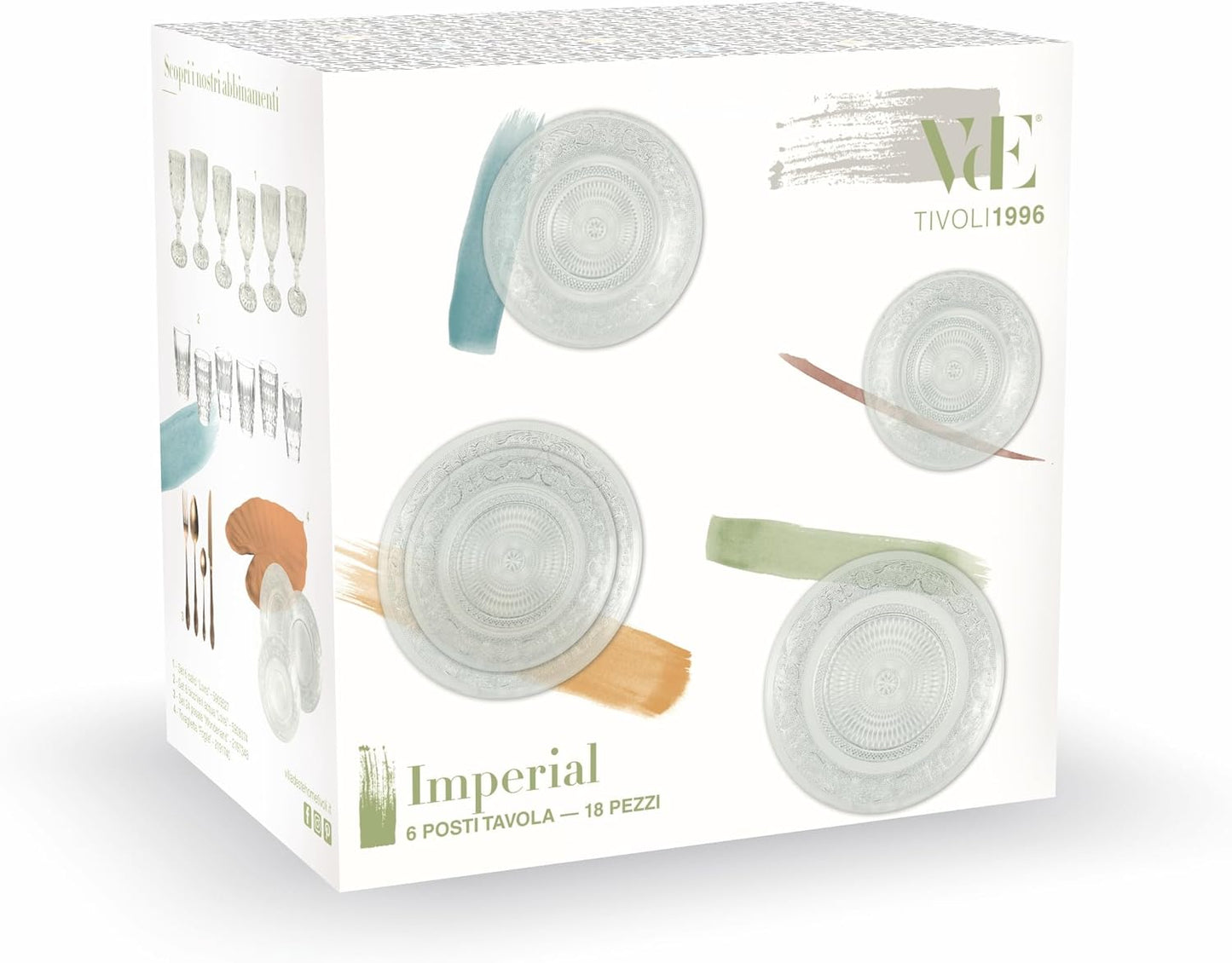 Servizio piatti 18 pezzi in vetro, Imperial