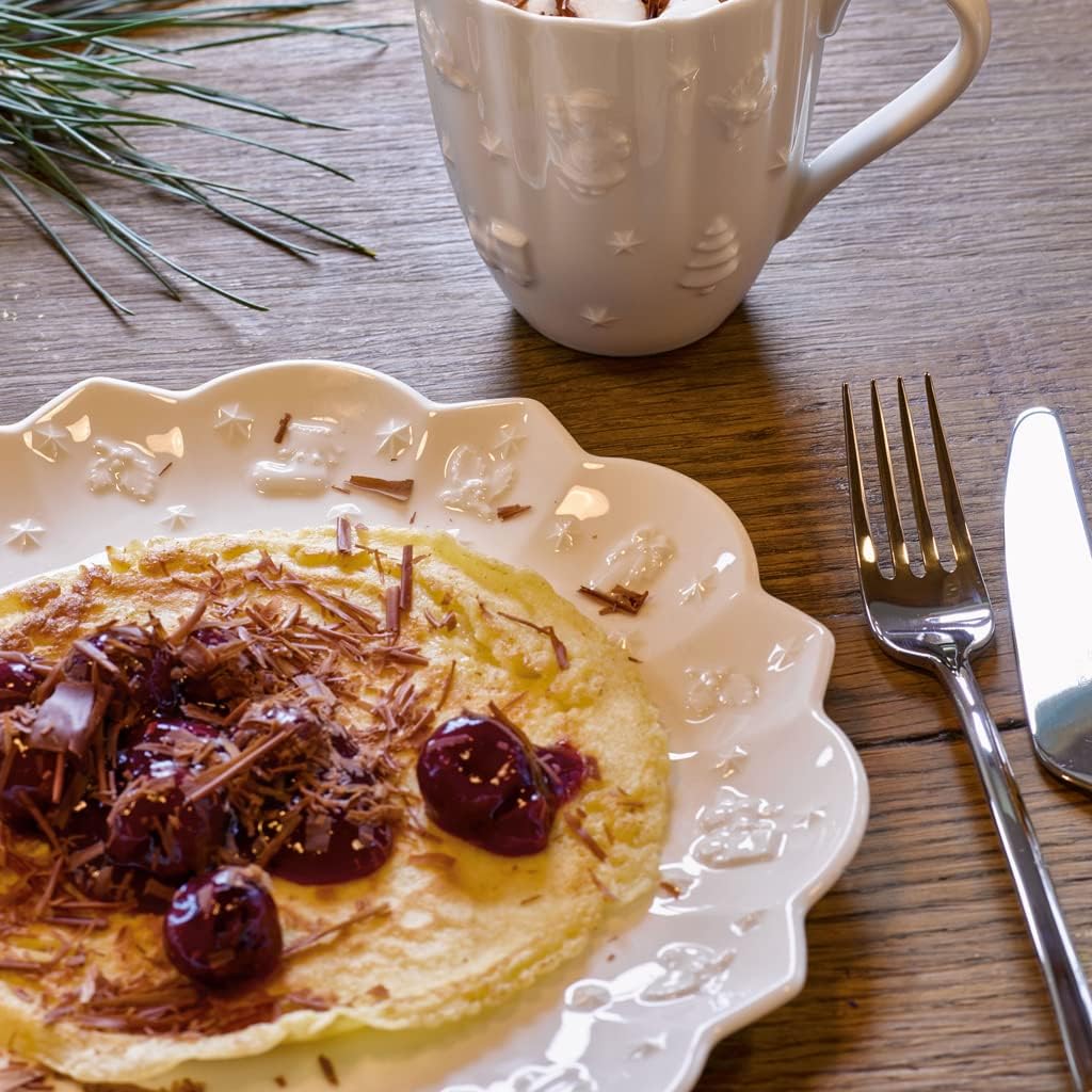 Villeroy & Boch, Toy's Delight Royal Classic Piatto Da Dessert/Colazione Bianco, Lavabile In Lavastoviglie, Adatto Per Microonde, Piatto Natale, Piatto Ceramica Natale, Porcellana Premium