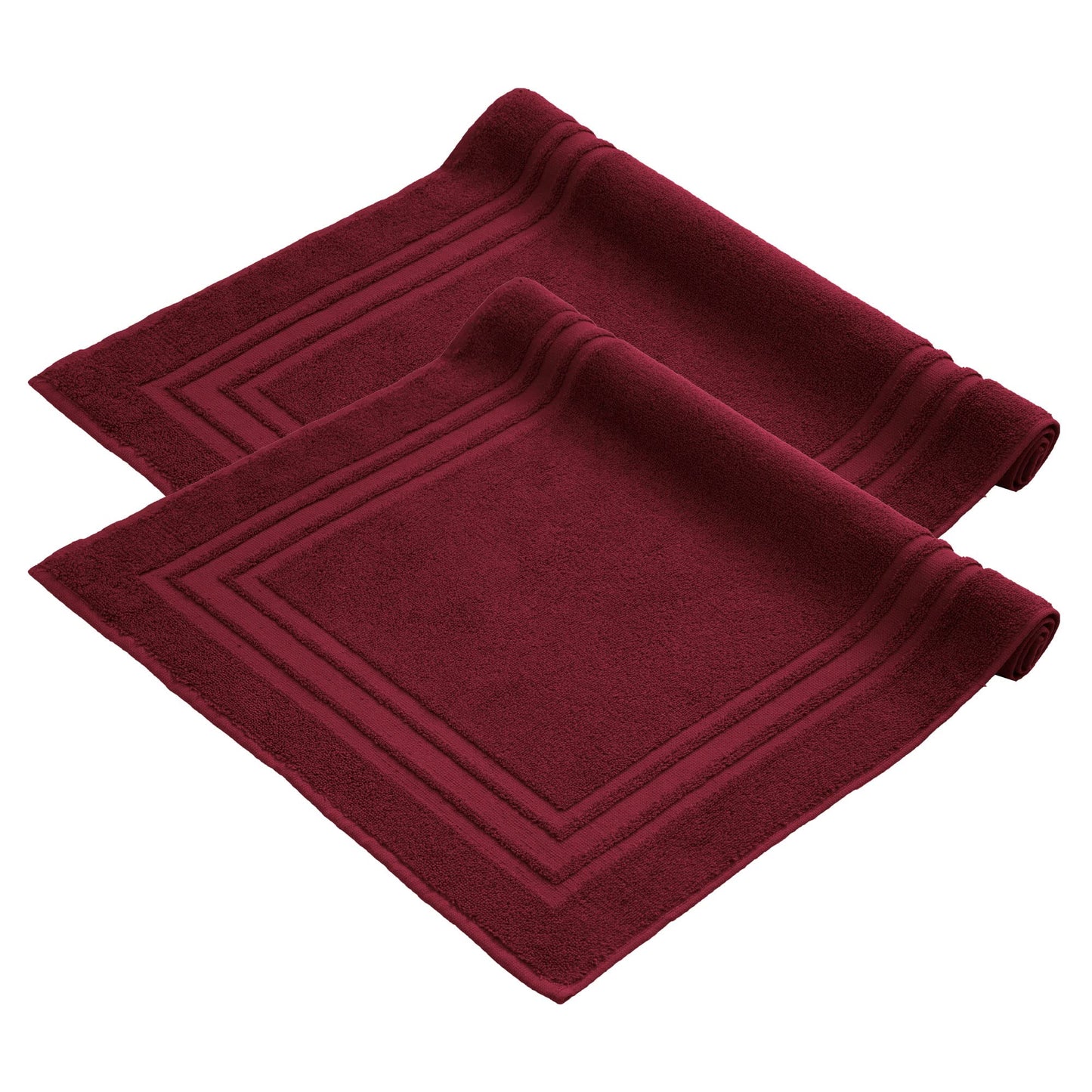 Komfortec Set di 2 tappetini da bagno, in spugna, lavabile, 600 g/m² e 100% cotone, assorbenti e ad asciugatura rapida, 50 x 70 cm, colore: grigio/bianco