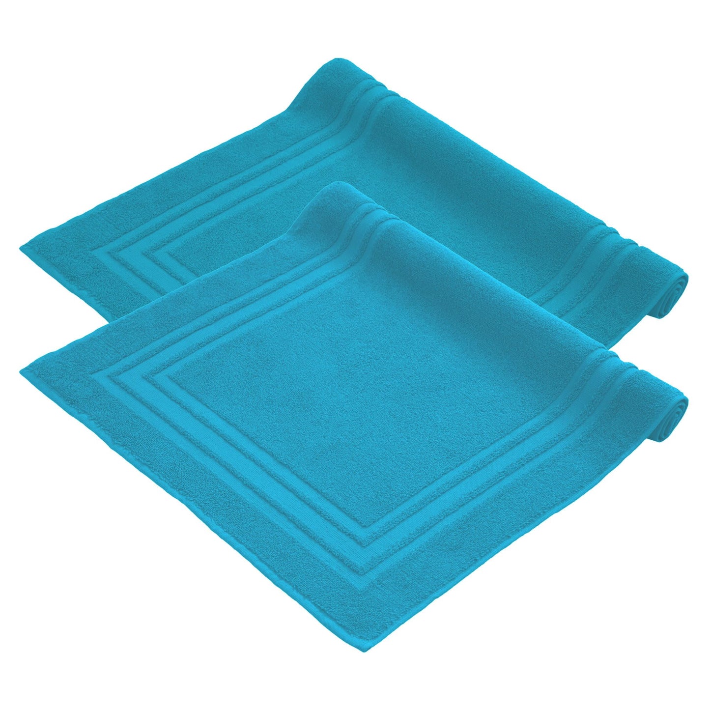 Komfortec Set di 2 tappetini da bagno, in spugna, lavabile, 600 g/m² e 100% cotone, assorbenti e ad asciugatura rapida, 50 x 70 cm, colore: grigio/bianco